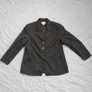 Conrad C Collection Charcoal Wool Blazer Jacket Size 18 Made in Canada